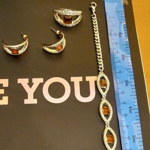 AMBER PENDANT > EARRINGS AND BRACELET SET > VIDEO! - Picture 1 of 4